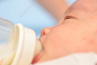 A bottle-fed baby