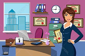 Business Successful Woman Office Prize Award