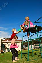 Clever kids team playing