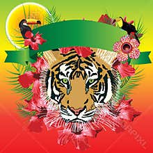 Tiger banner tropical