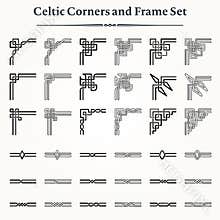 Set of Celtic Corners and Frames