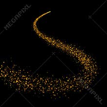 Gold glittering bokeh stars dust
