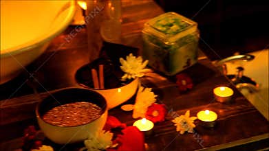 Spa accessories for treatments at the spa salon