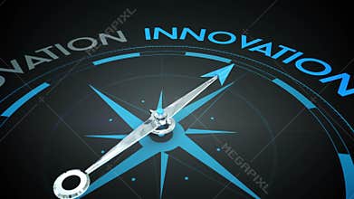 Compass pointing to innovation