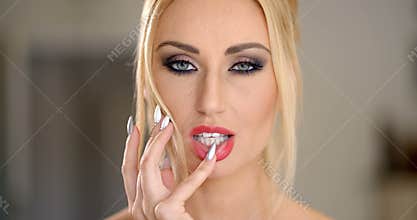 Sensual attractive blond woman