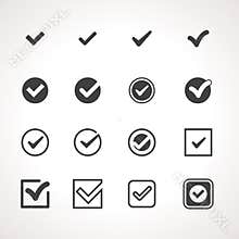 Vector Tick Check Mark Icon Set