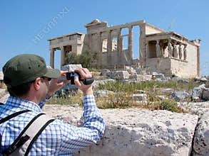 Filming the Erecthion in Athens