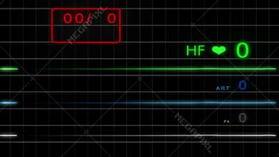 E.C.G Monitor - Without Pulse - with grid - HD