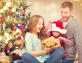 Christmas family opening Christmas gifts