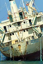 Edro III cargo ship aground near the shore of the Sea Caves