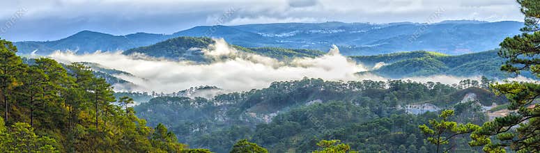 Panorama clouds on hill highland Da Lat