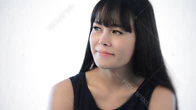 Cheerful mature smiling woman.