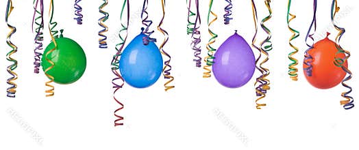Balloons and confetti