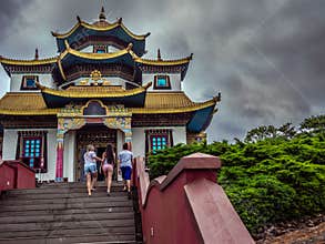Tourists at the temple