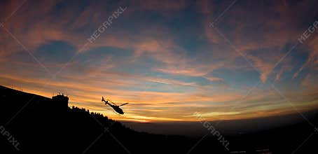 Helicopter at Sunset
