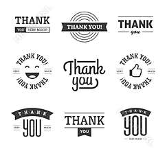 Black Thank you Labels and Signs