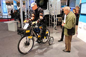 The stand with the e-bike