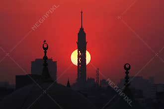 egypt cairo tower sunset
