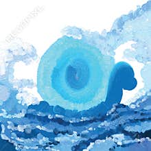 Abstract water sea painting