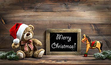 Christmas decoration toys teddy bear and rocking horse