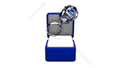 Big Diamond Ring On White Background