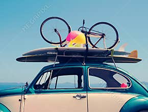 Vintage summer holiday road trip vacation