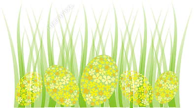 Easter egg grass border