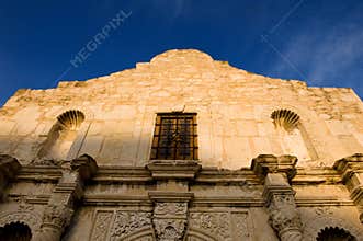 Alamo on a bright blue sky