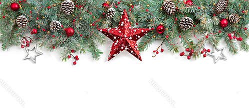 Christmas Fir Tree Decorated