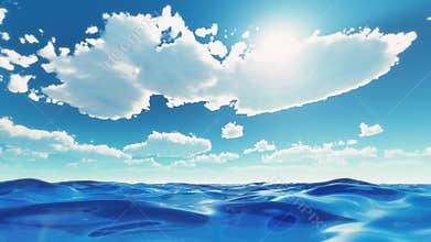 Sea waves under summer sky