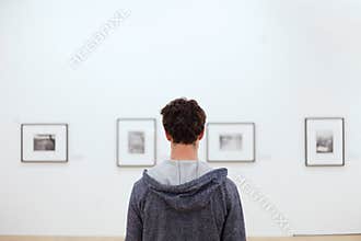 People in art museum