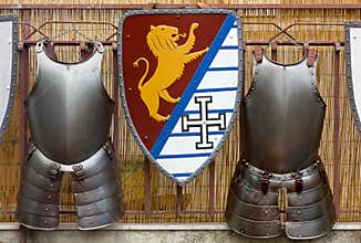 Two Medieval Armors and a Shield