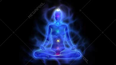 Human energy body, aura, chakras in meditation