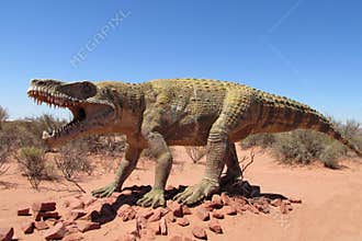 The model of a dinosaur