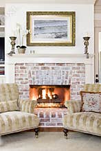Fireplace and chairs