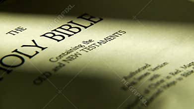 Pages turning in a holy bible