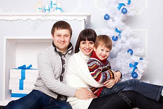 Christmas family, winter and happiness concept.