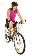Smiling Fit Senior Woman Riding a Bicycle