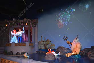 Ariel and Eric wedding celebration with King Triton - Magic Kingdom Walt Disney World