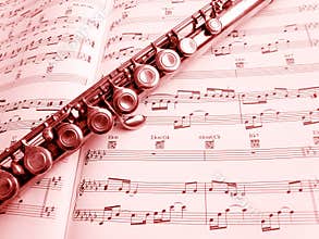 Flute musical instrument & score