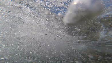 View Underwater Disoriented Air Bubbles Rising