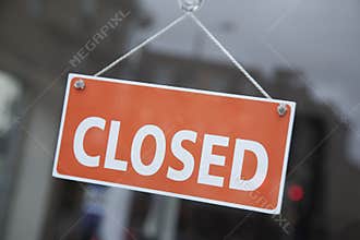 Orange Closed Sign