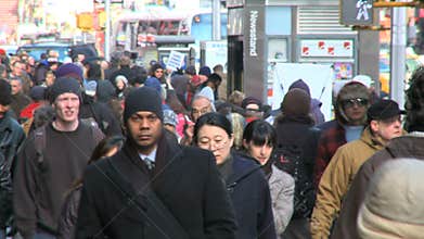 Crowds walking in urban setting 2 of 8