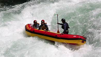 White water rafting on a river