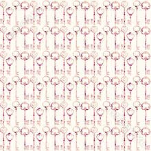 Vintage Antique pink key Seamless repeat pattern