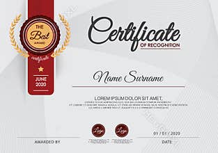 Certificate of achievement frame design template, blue.