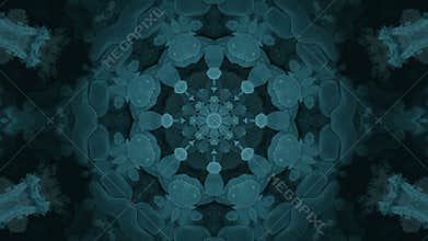 Gentle Seamless Blue Fractal Kaleidoscope Background from Bacteria