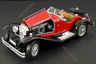 Luxurious red retro classic car
