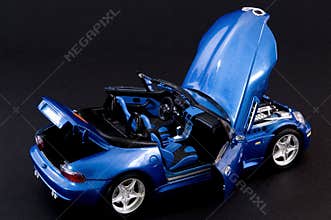 Stylish blue covertible roadster