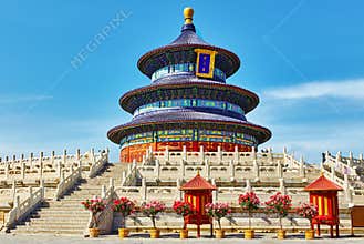 Wonderful and amazing temple - Temple of Heaven in Beijing.Trans